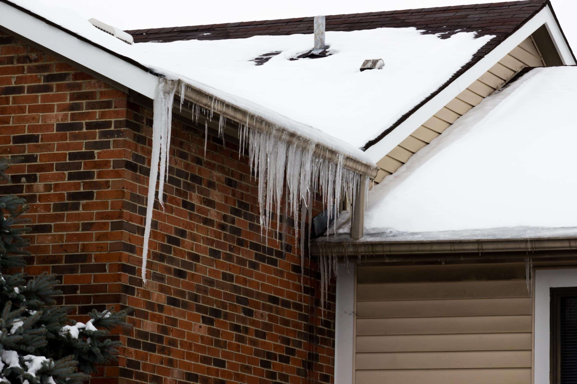 Icicles hanging from roof