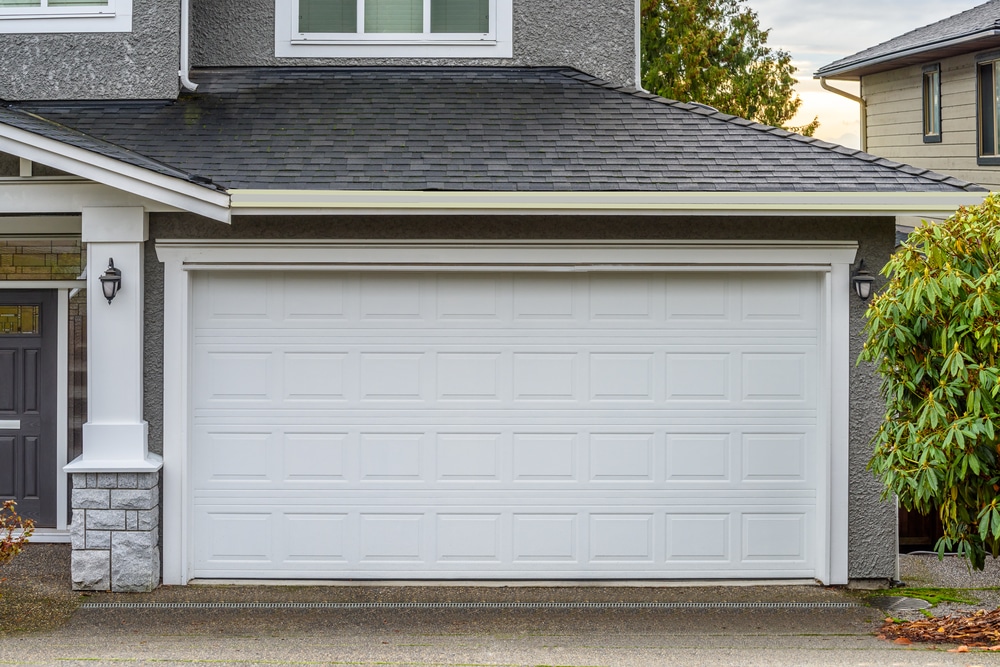 Garage door of suburban home