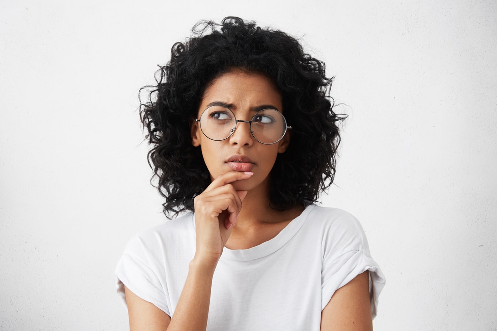 Woman looking contemplative